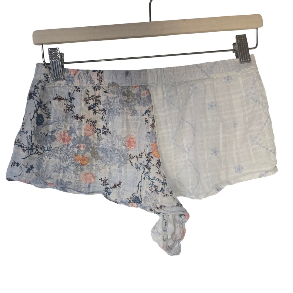 Anthropologie Sleep‎ Shorts Women XS Blue White Floral Cotton Gauze Boho - Picture 2 of 5